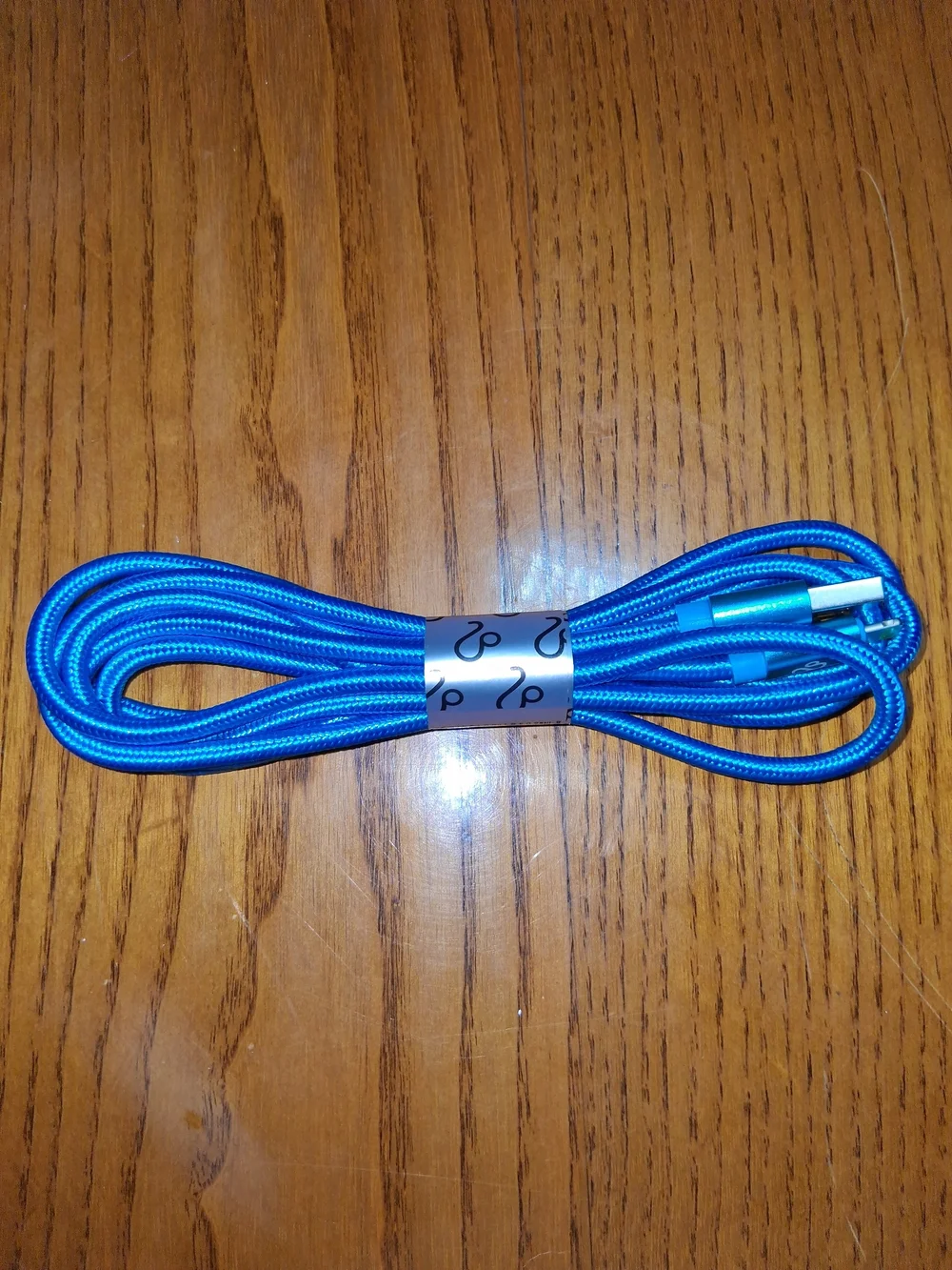 Blue Braided Lightning to Type C To USB Charging Cable 6ft